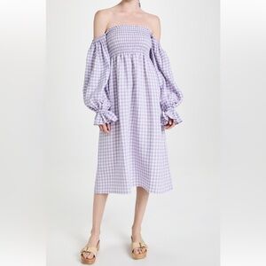 SLEEPER Atlanta Linen Dress in Lavender Vichy Size M